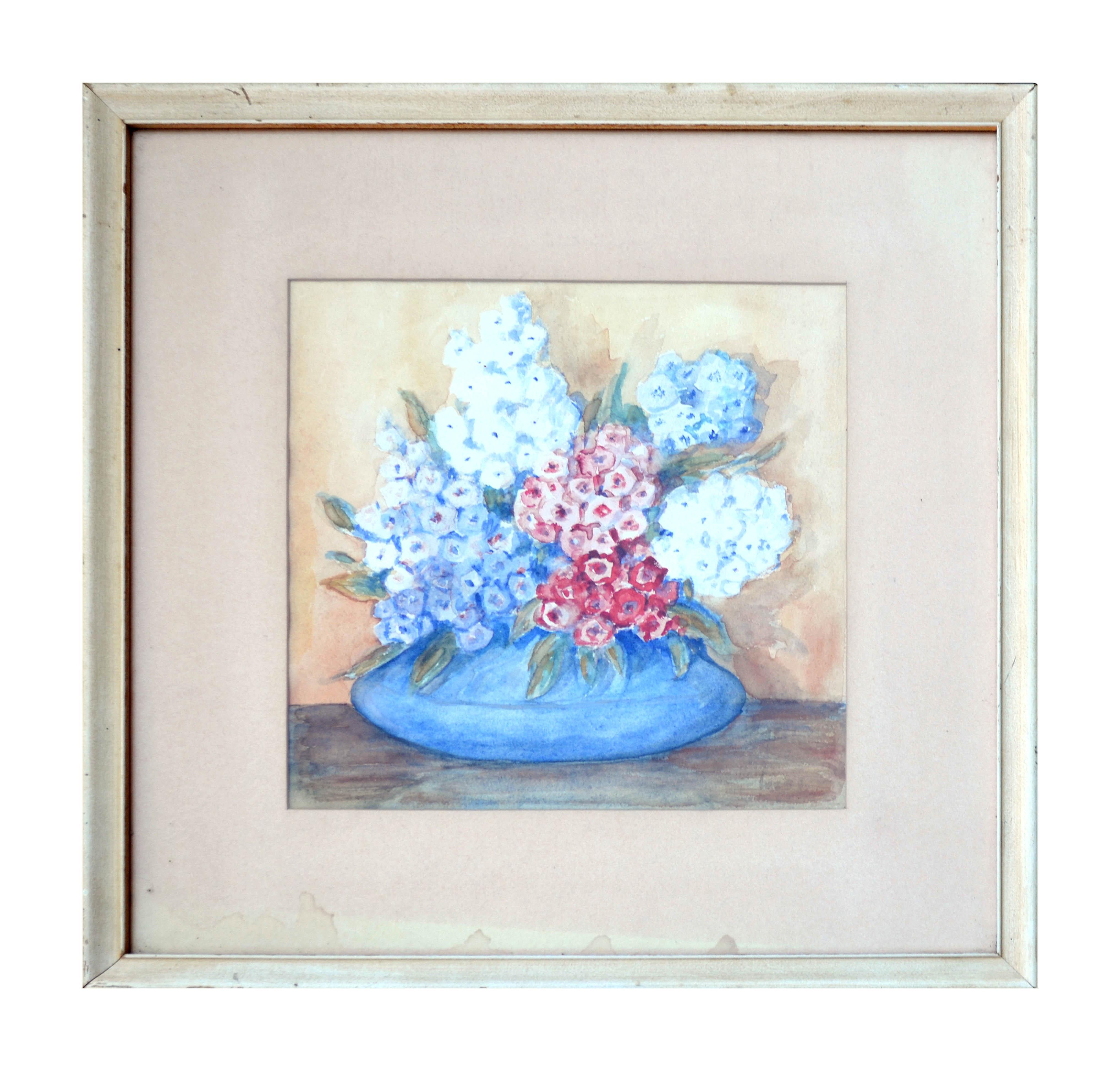 Pair of Mid Century Floral Still Lifes - Painting by Joyce West