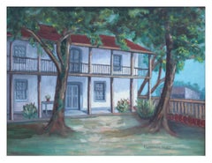 Mid Century Garden Landscape, "In the Old Spanish Garden" by Florence Nuez