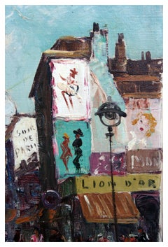 Paris Street Scene, Mid Century Figural Landscape by Marc Ottee