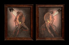 Pair of Vintage Native American Portraits