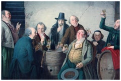 The Wine Tasters - Late 19th Century Lithograph 