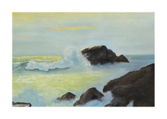 Mid Century Big Sur Coast at Sunset, Meereslandschaft aus der Mitte des Jahrhunderts