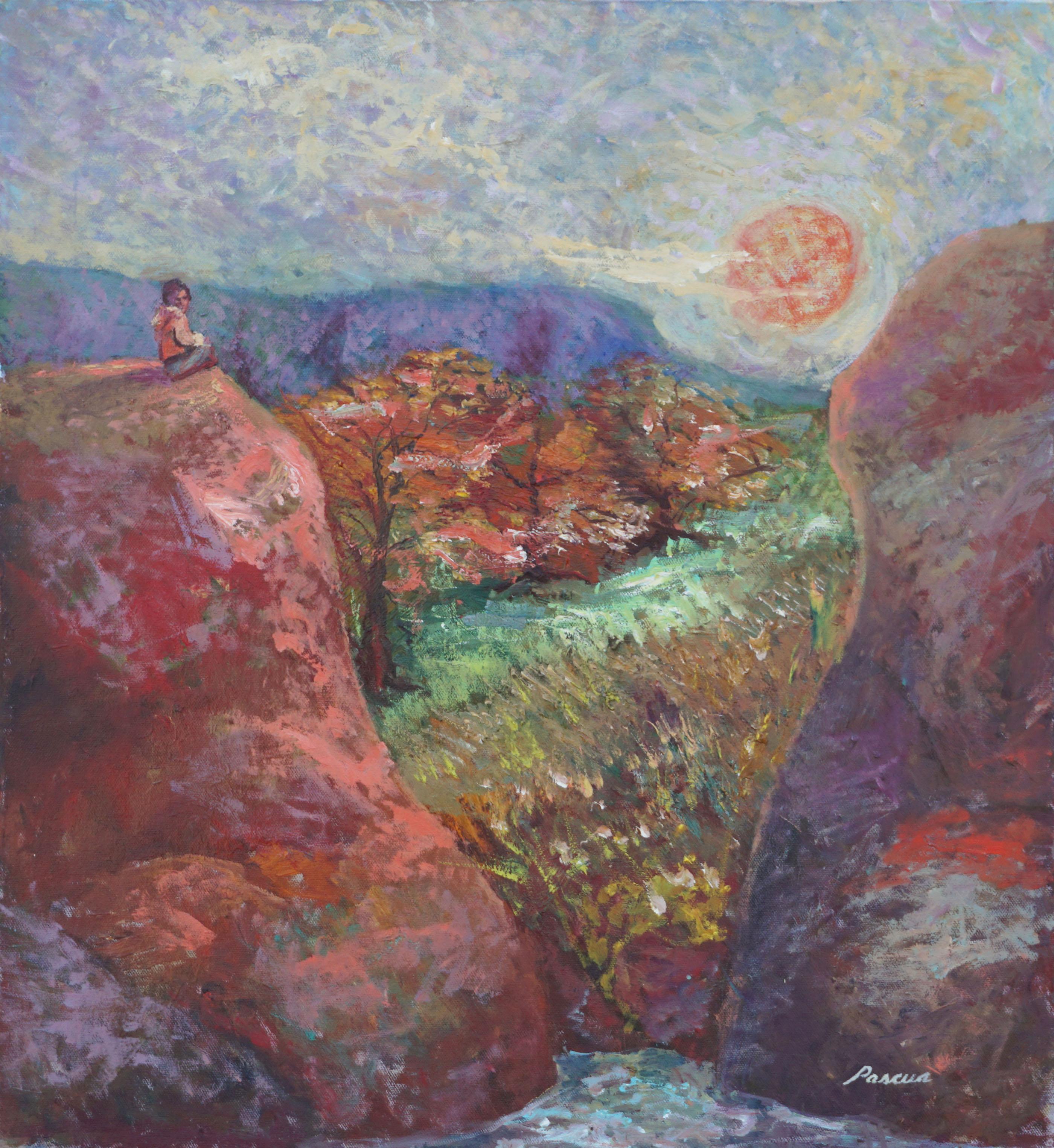 Pascua Figurative Painting - Overlook Hill -- Autumnal Landscape