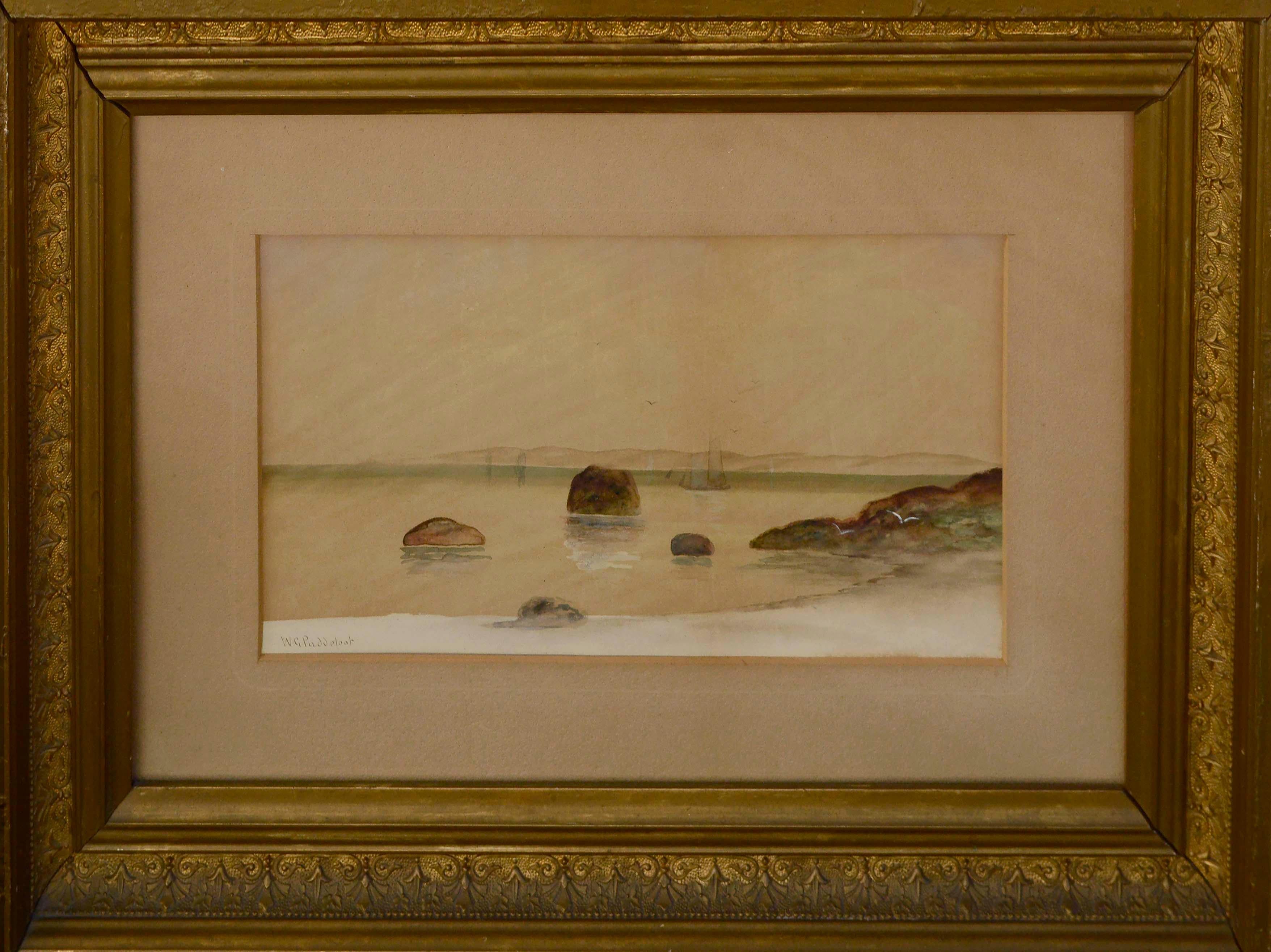William George Puddefoot   Figurative Art - 19th Century Landscape -- Cape Ann, Gloucester Harbor