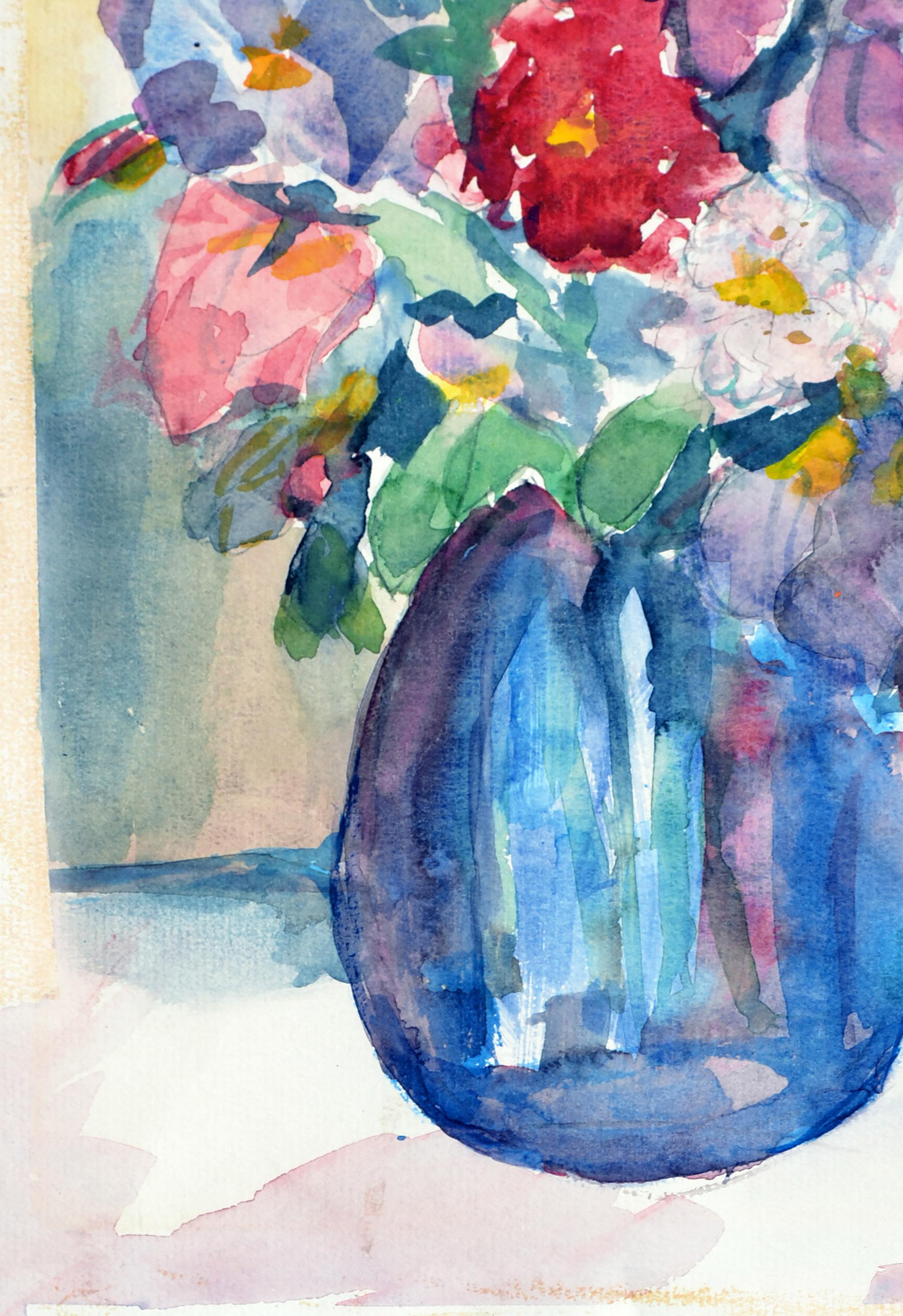 Bouquet with Blue Vase Floral Still-Life  4