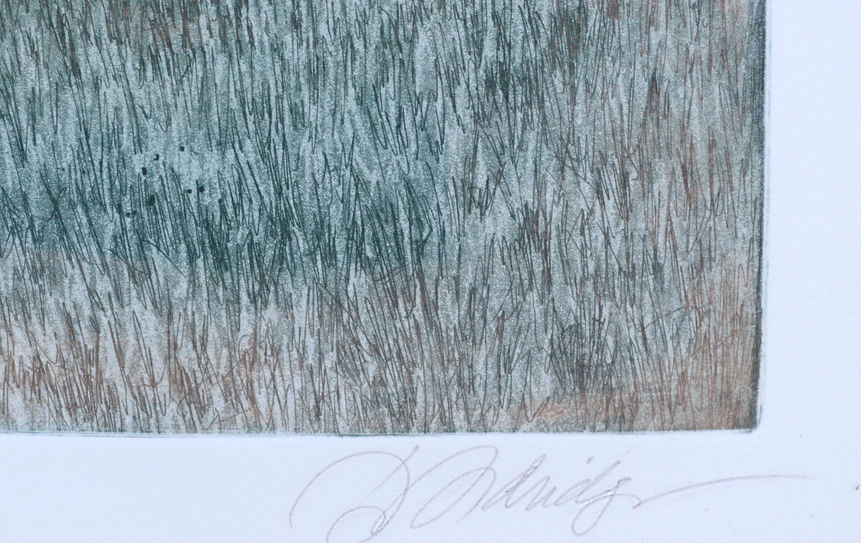 Emerald Hills - Landscape with Tree by Donna Aldridge 2