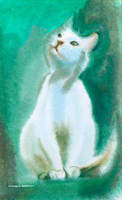 White Cat Watercolor