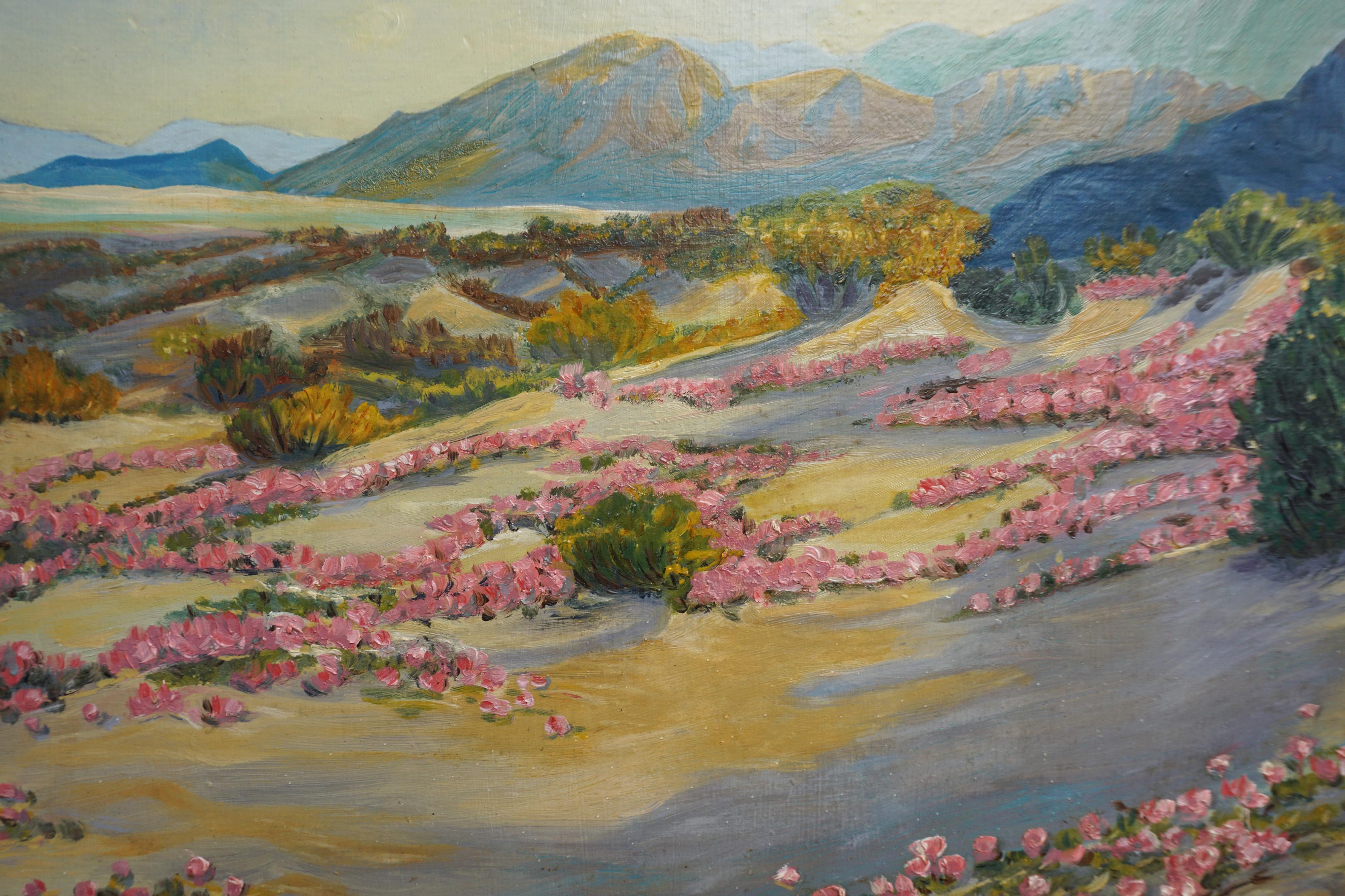 Mid Century Palm Springs in Bloom  - Painting by J. Hassell