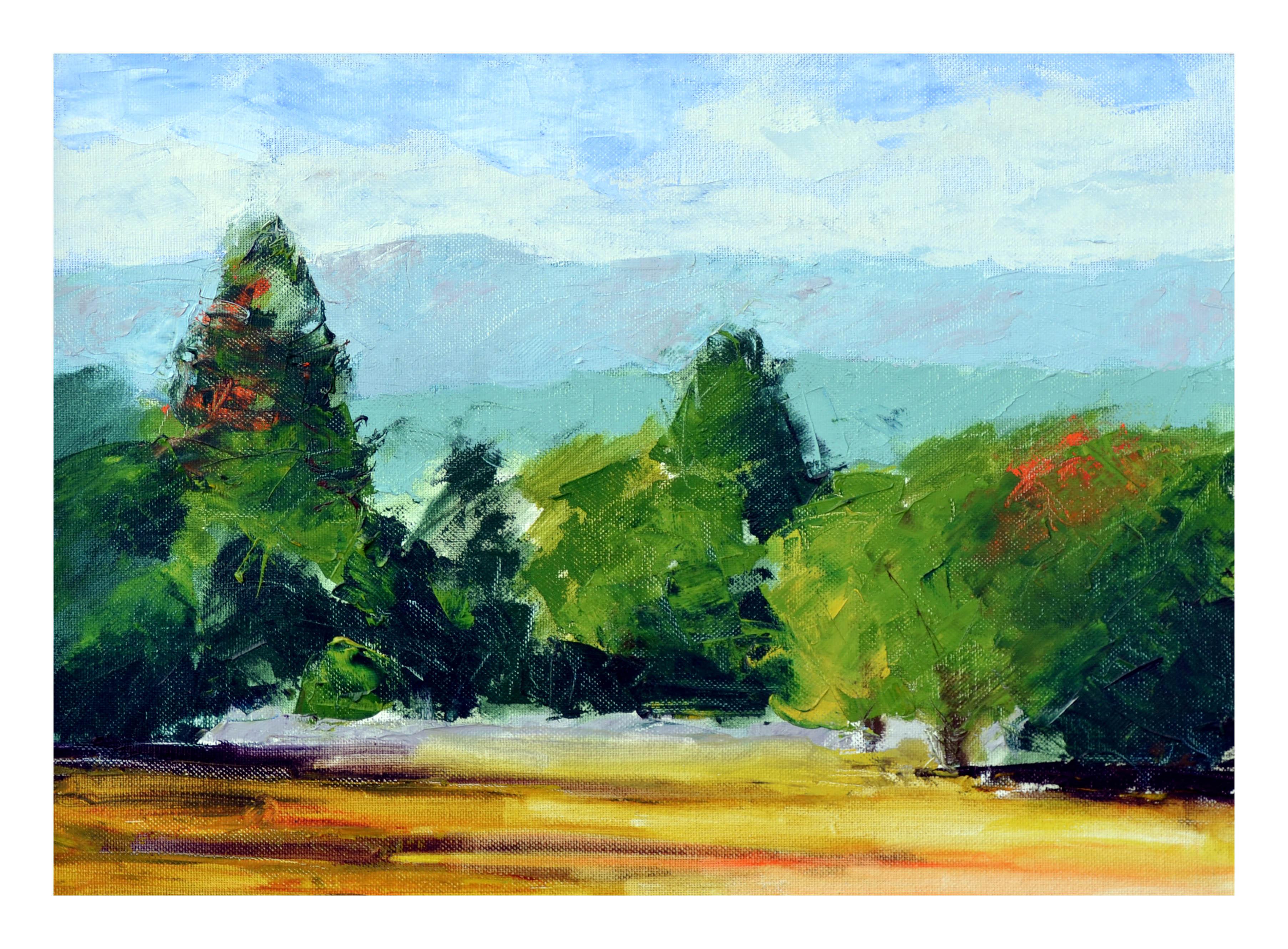 Vintage Landscape -- Ohlone Field in Late Summer  - Painting by Pat McDonough