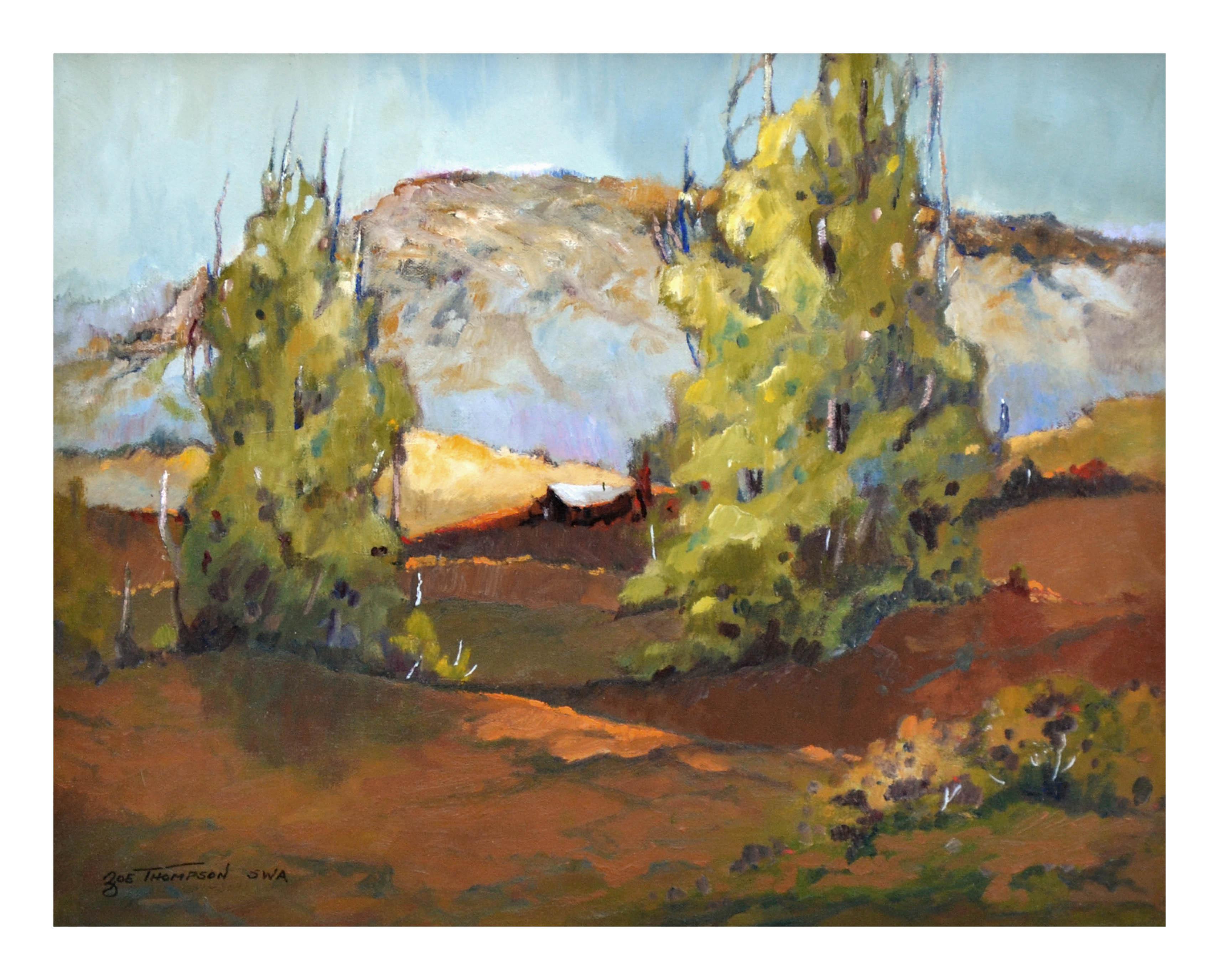 Mid Century California Bay Area Hills  Landscape - Painting by Zoe Thompson