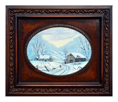 Vintage Winter Wonderland Landscape 