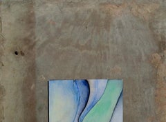 Composition abstraite montée sur ardoise