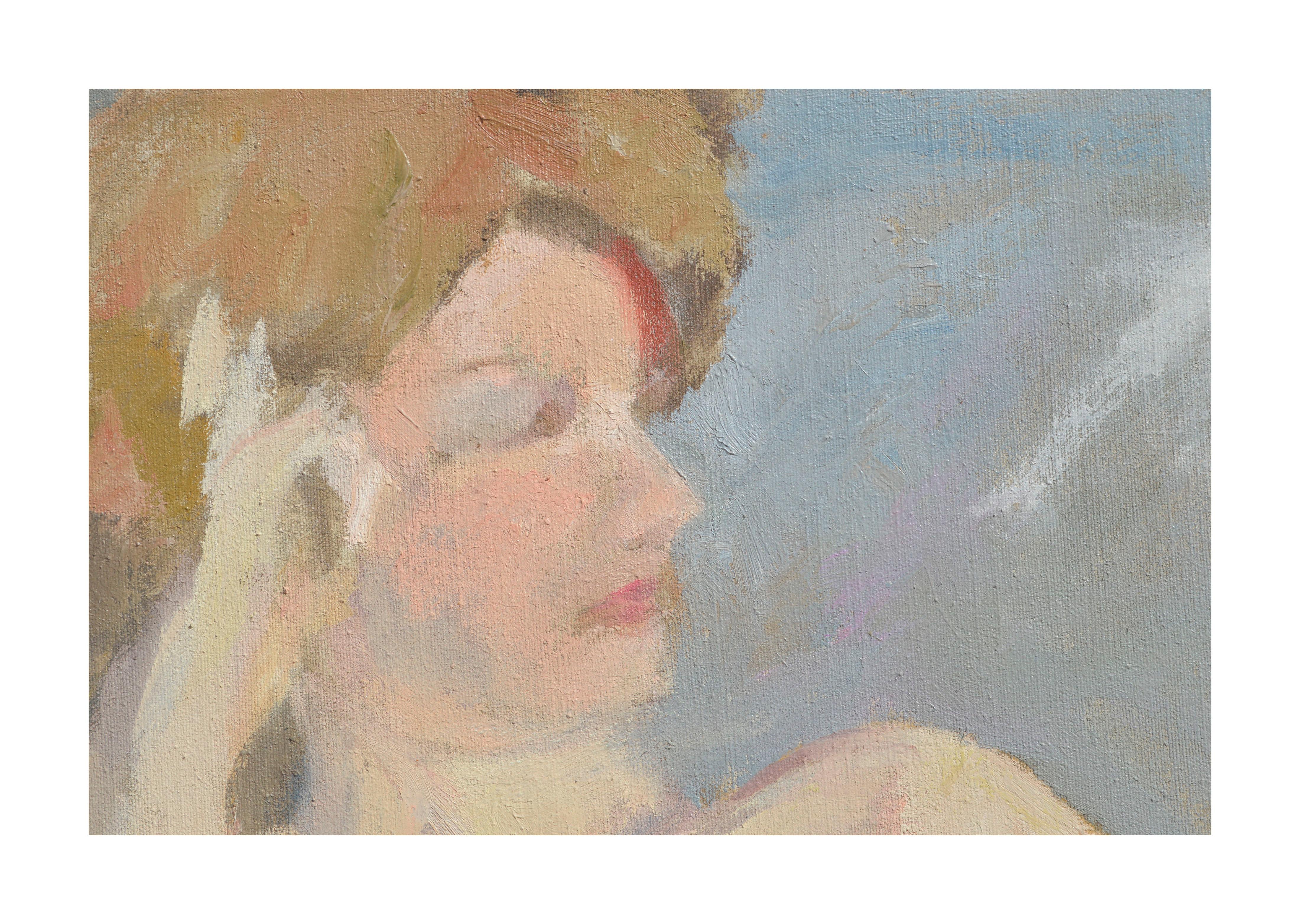 Nudestudie aus der Mitte des Jahrhunderts  – Painting von Shirley Loyst