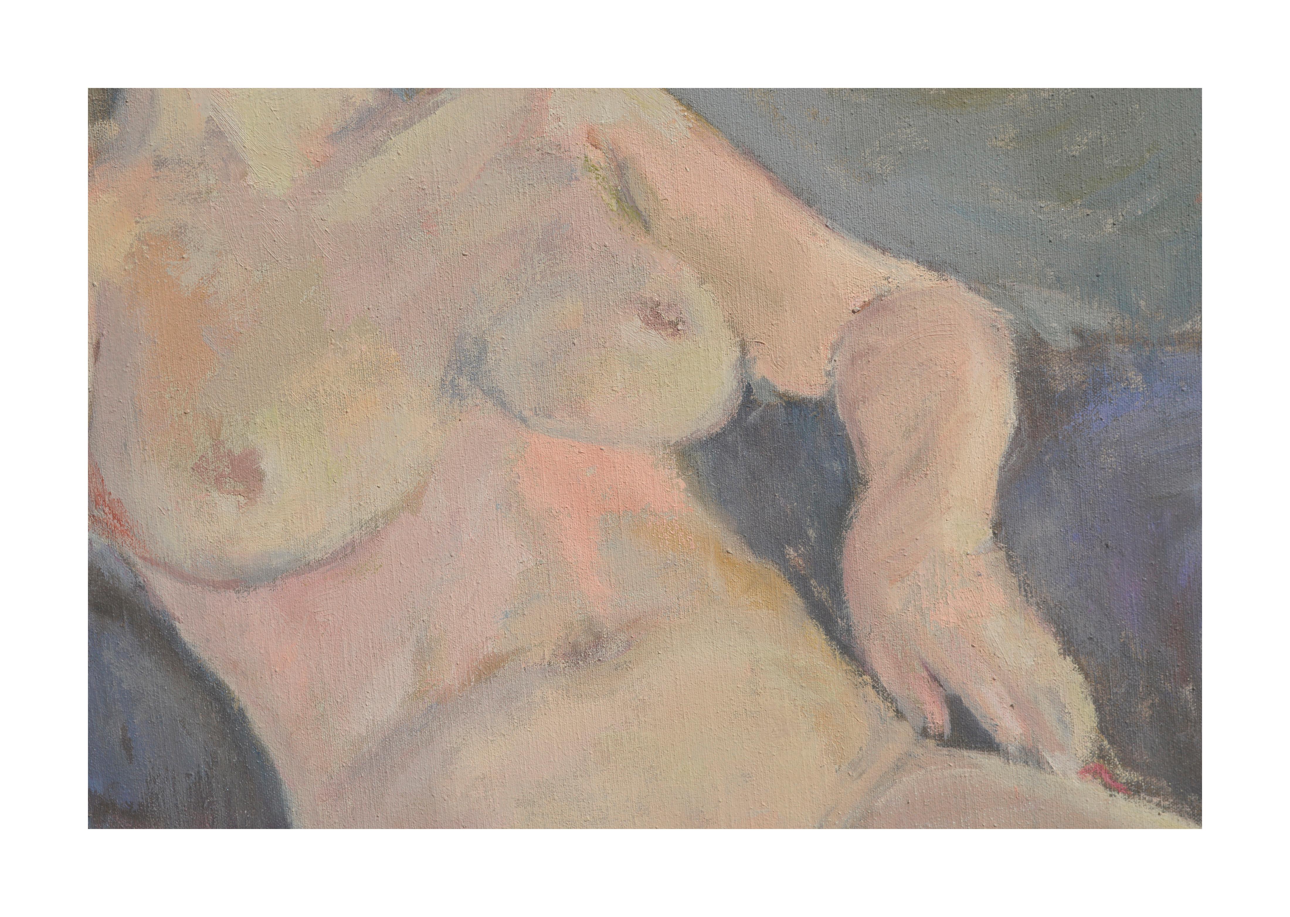 Nudestudie aus der Mitte des Jahrhunderts  (Amerikanischer Impressionismus), Painting, von Shirley Loyst