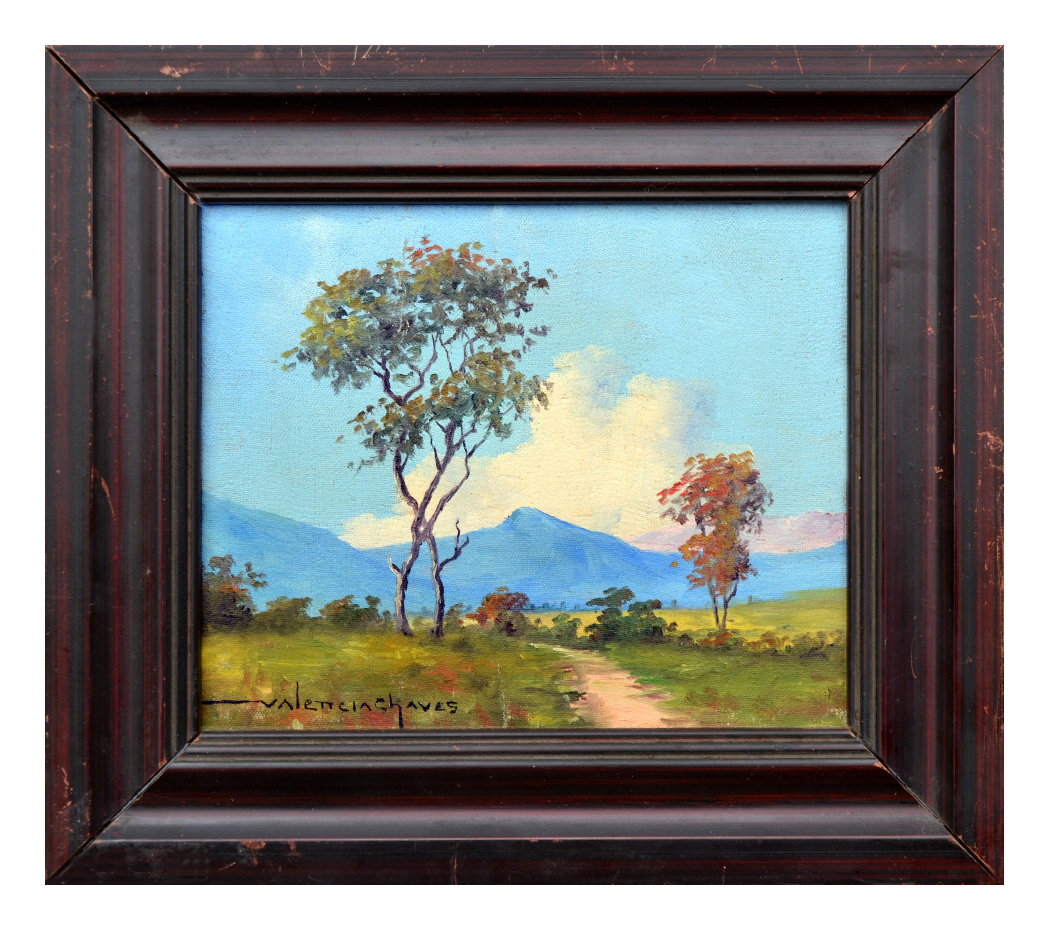 Humberto Valencia Chavez  Landscape Painting - Early 20th Century Landscape -- Columbia Blue Mountain 