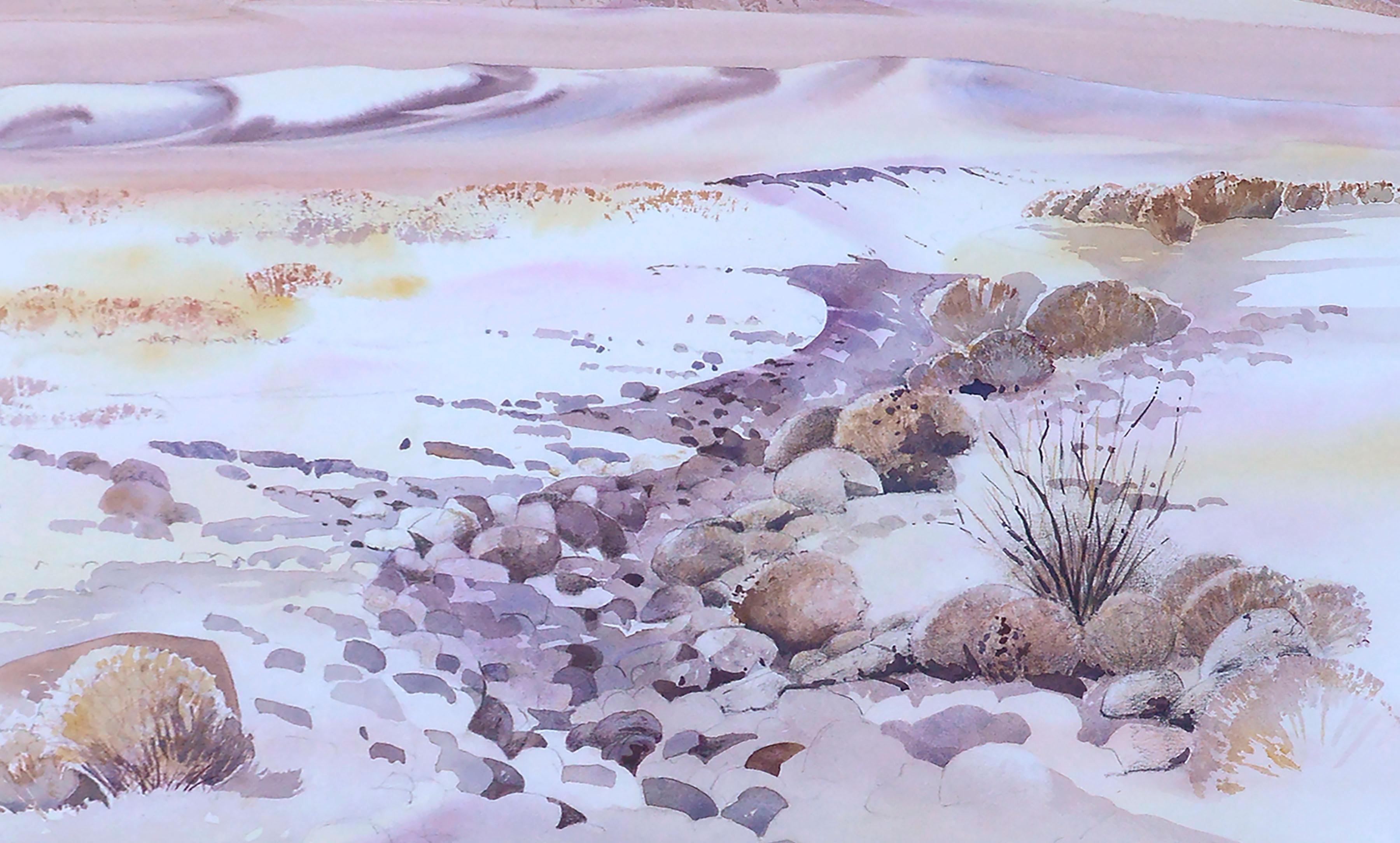 Rocky Arroyo Death Valley, Kalifornien, Landschaft, Aquarell (Amerikanischer Impressionismus), Art, von Marilyn Ann Deeds 