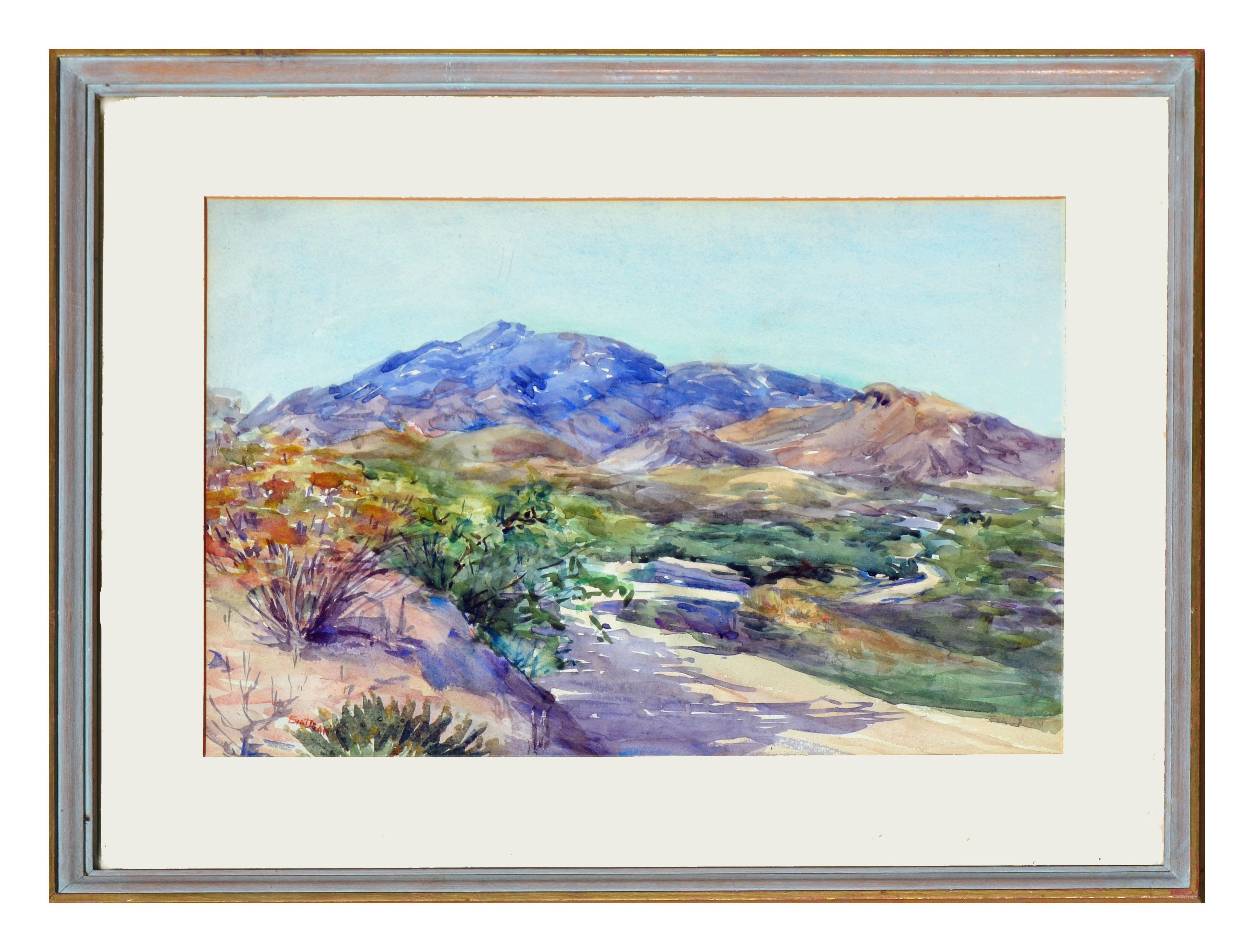 Eva Ellen Dean  Landscape Painting - Vibrant Mountain Road Landscape