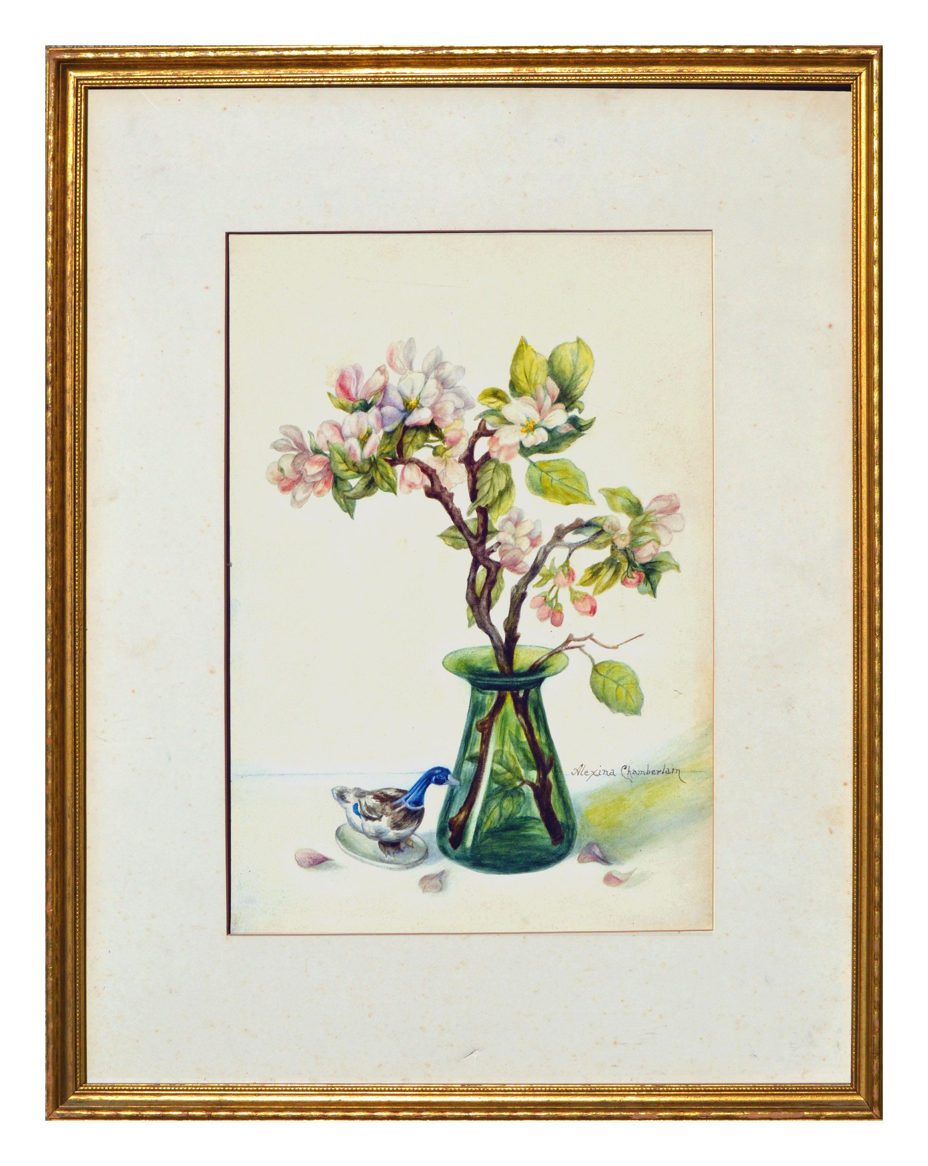 Floral Still-Life with Magnolias & Goose 