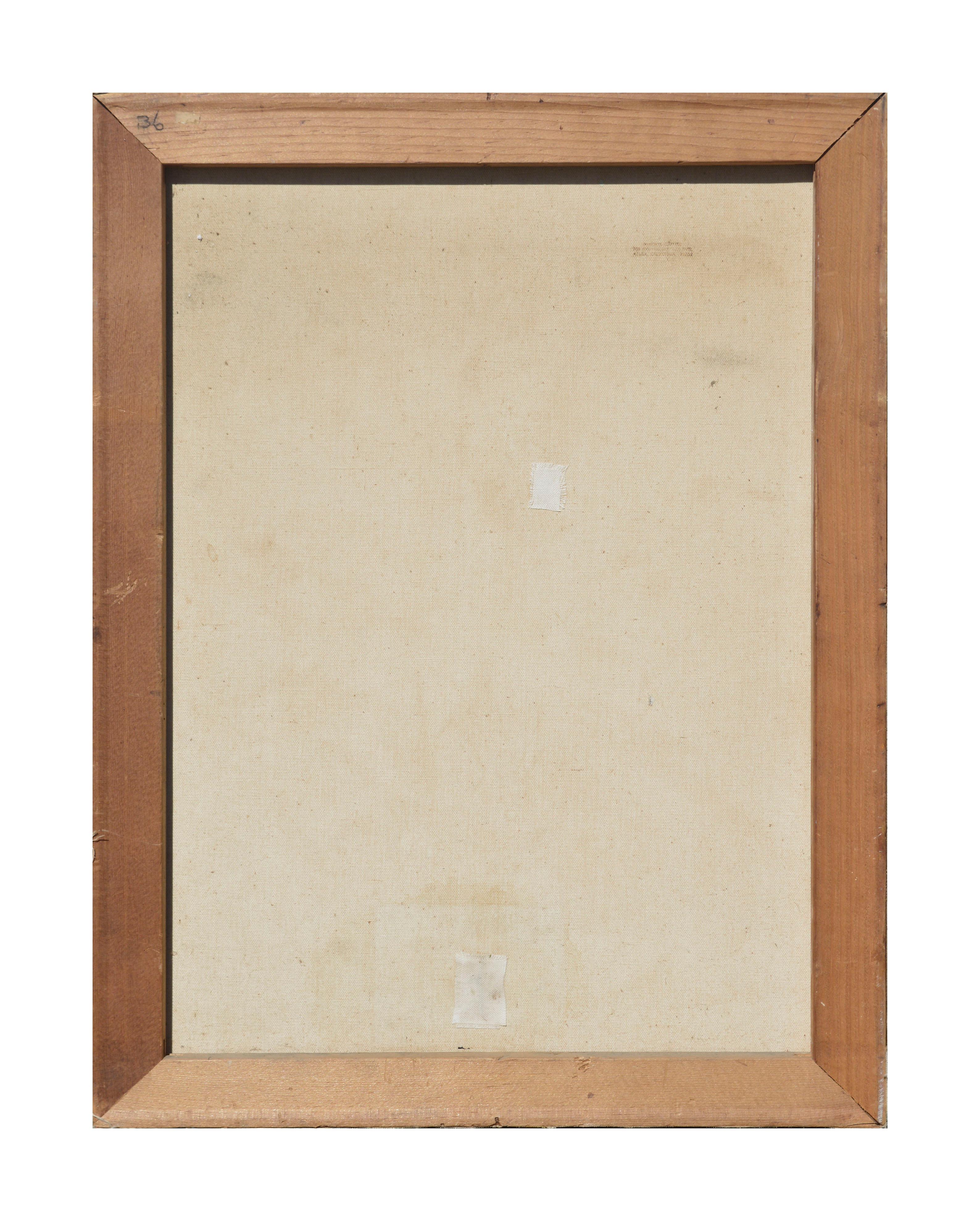 Natura morta vintage di iris e margherite - Still-Life Painting Beige di Winona Cappell 