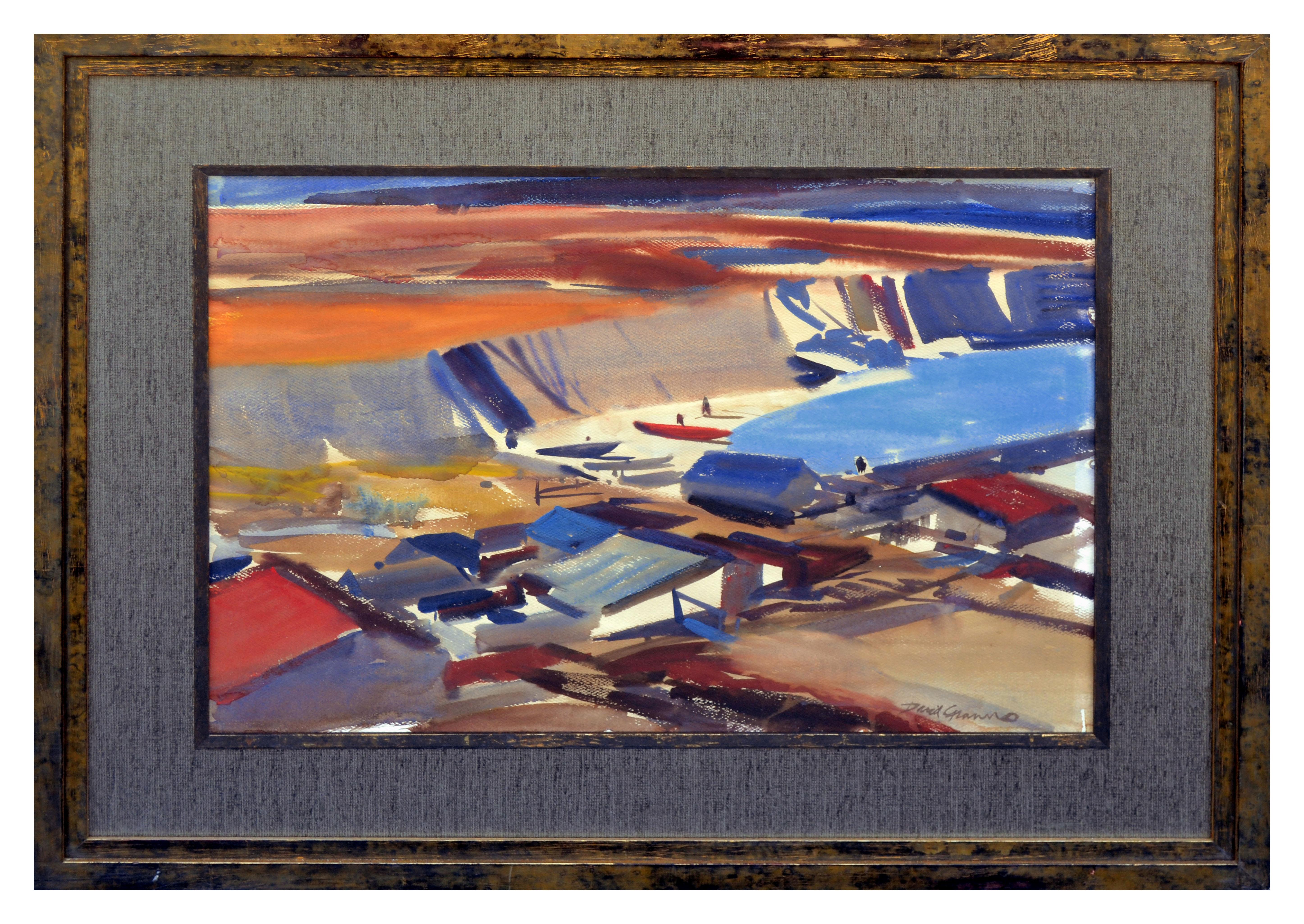 David H. Granno Landscape Painting - Mid Century California School Cove Landscape