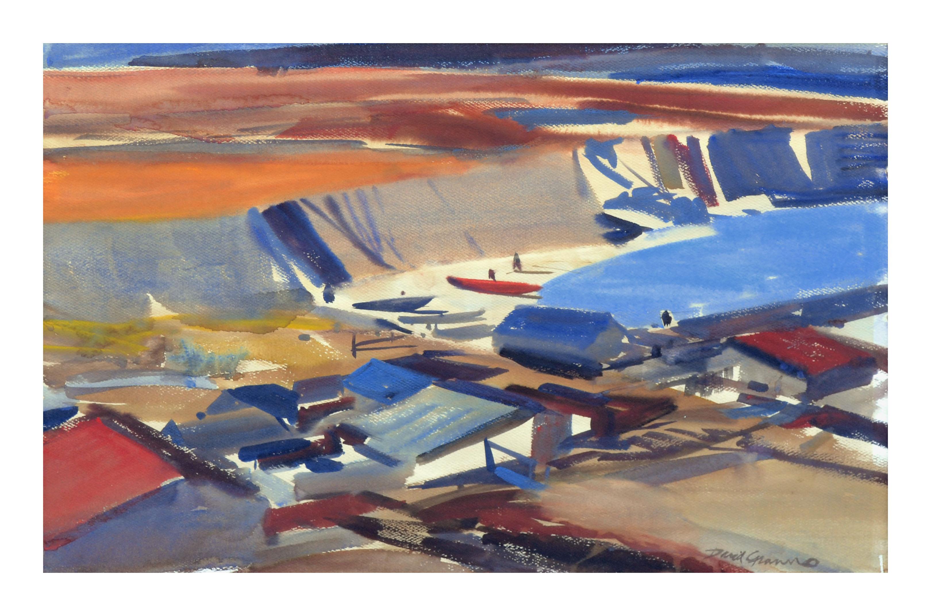 Paisaje de la Cala de la Escuela de California de mediados de siglo - Painting de David H. Granno
