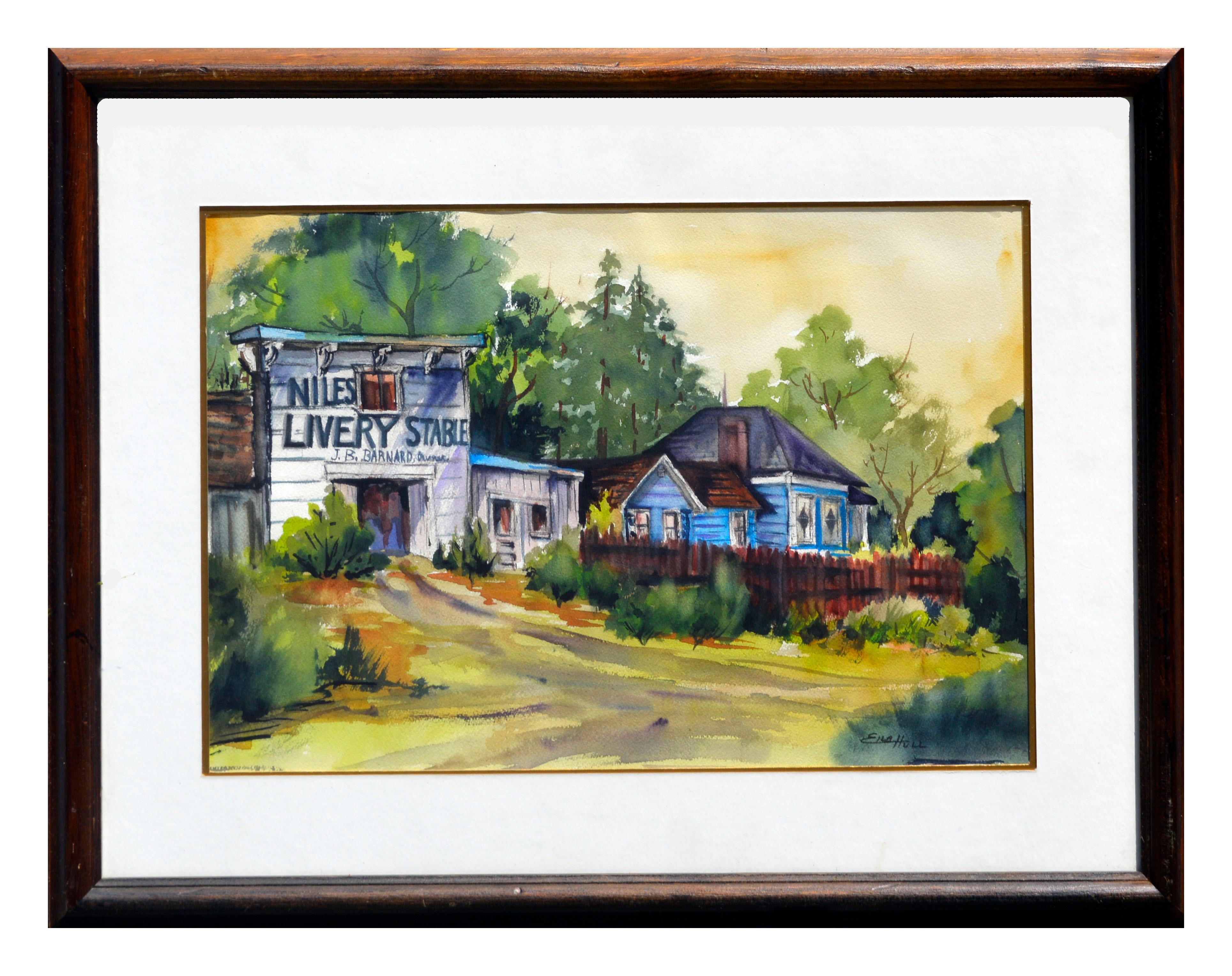 Elsa Hull Landscape Painting - California Livery Stable
