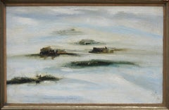 Vintage Mid Century Abstracted Landscape Adobe Houses