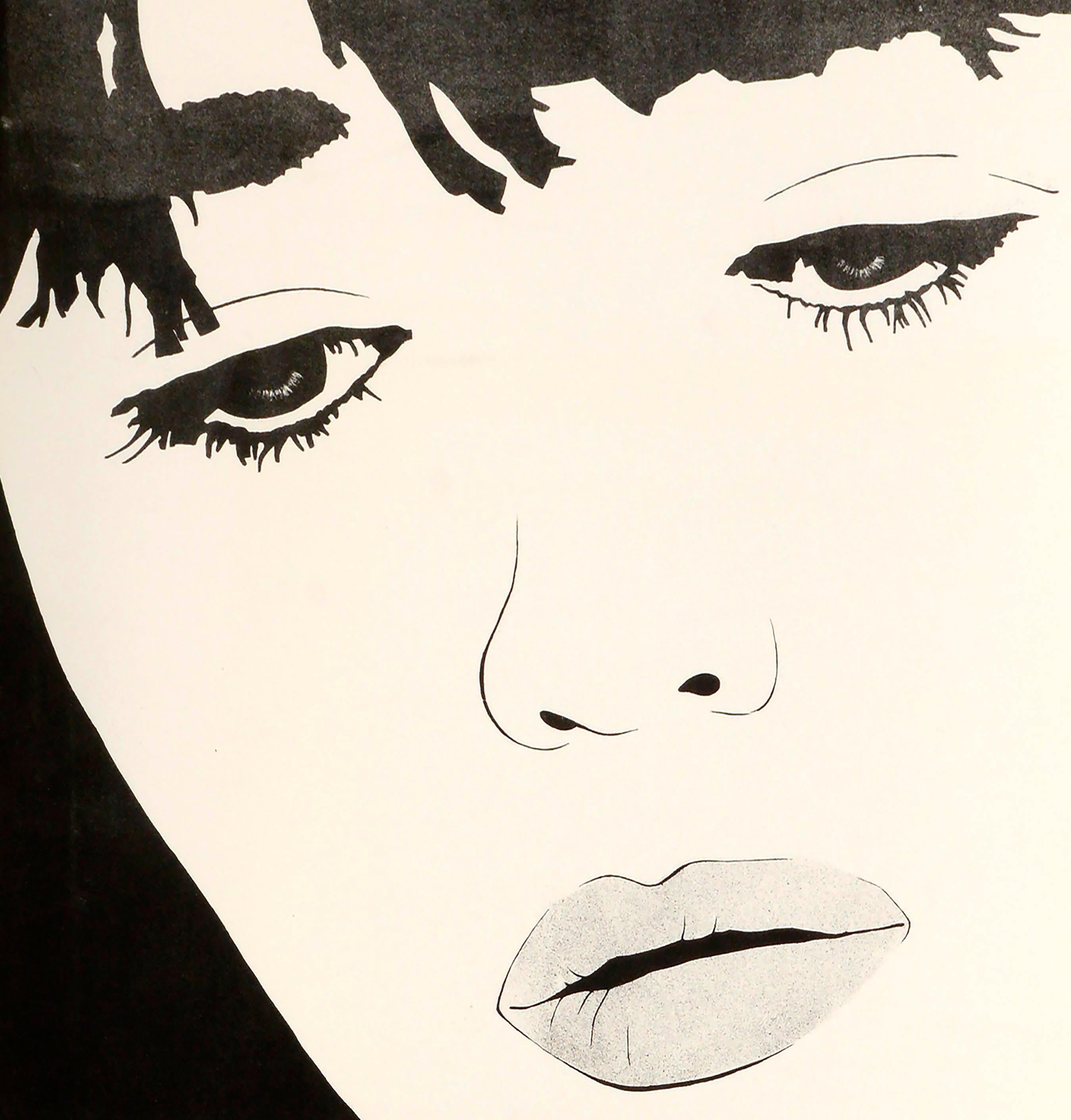 Pop-Art-Porträt von Kate Moss, schwarz-weißer Siebdruck (Schwarz), Figurative Print, von Marc Foster Grant