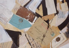 "Milano", Contemporary Abstract Painting with Found Object Collage