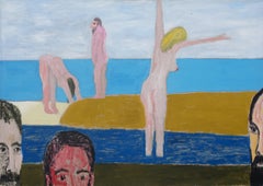 "The Sea Beach at Ebb Tide", Contemporary Surreal Nude Figural Landscape 
