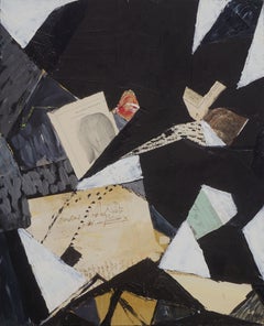 "Roma", Contemporary Mixed Media Abstract Oil Painting with Collage