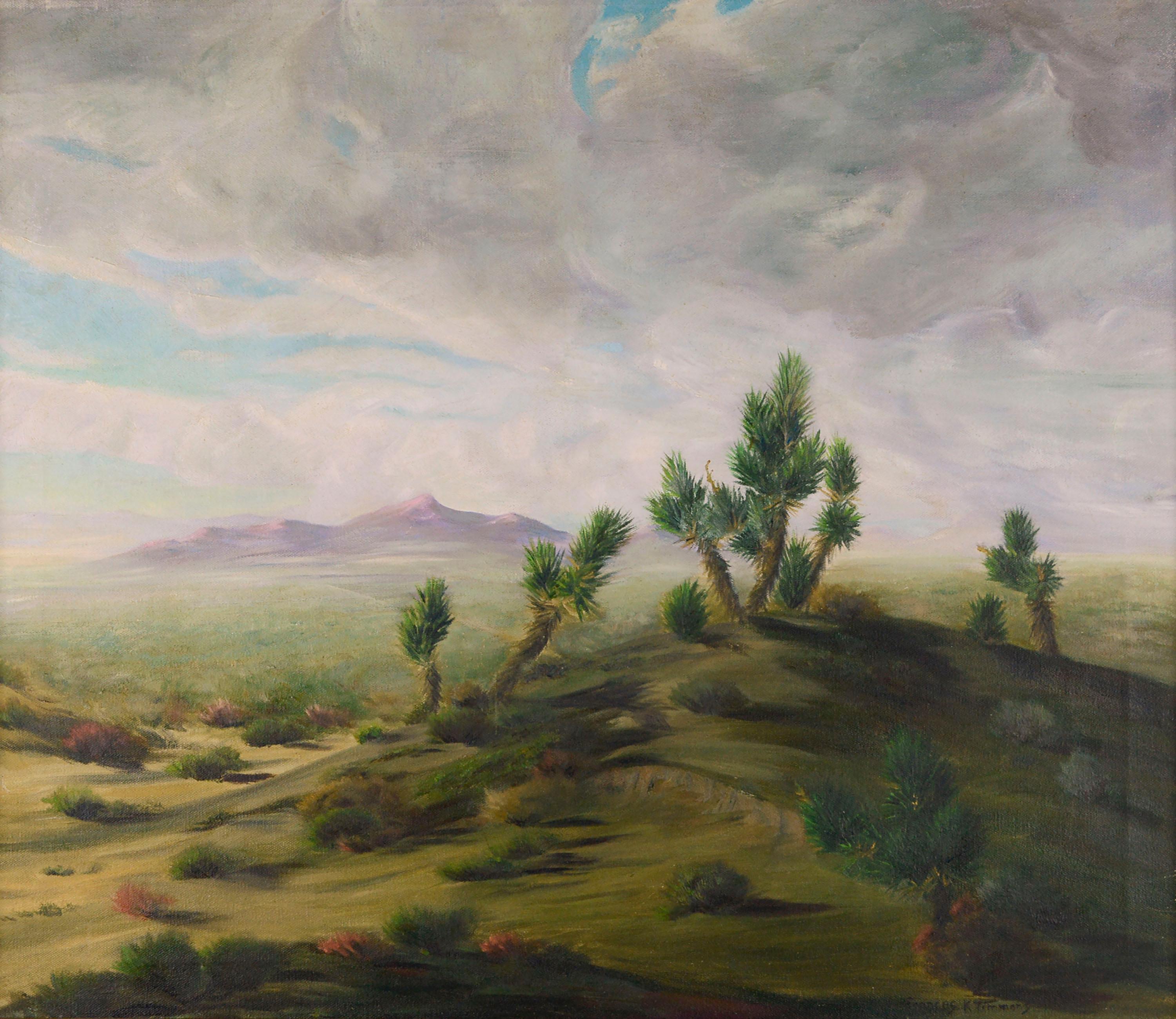 Mid-Century Joshua Tree Desert Landscape  - Painting by Frances K. Timmons  