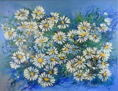 Marguerite Daisy Flowers, Large-Scale Mid Century Still-Life 