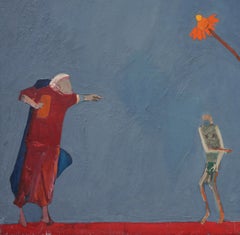 Garten Eden, Surrealistische figurative Frühlings-Abstraktion mit Blume