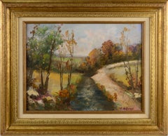 Vintage Bucks County, Country Lane - Mid Century Landscape 