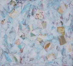 Continental Drift, Contemporary Large Scale Abstract with Found Object Collage 