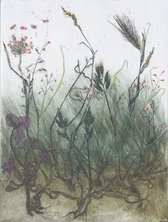 Vintage Floral Study Etching Titled "Weeds" by W. Payot