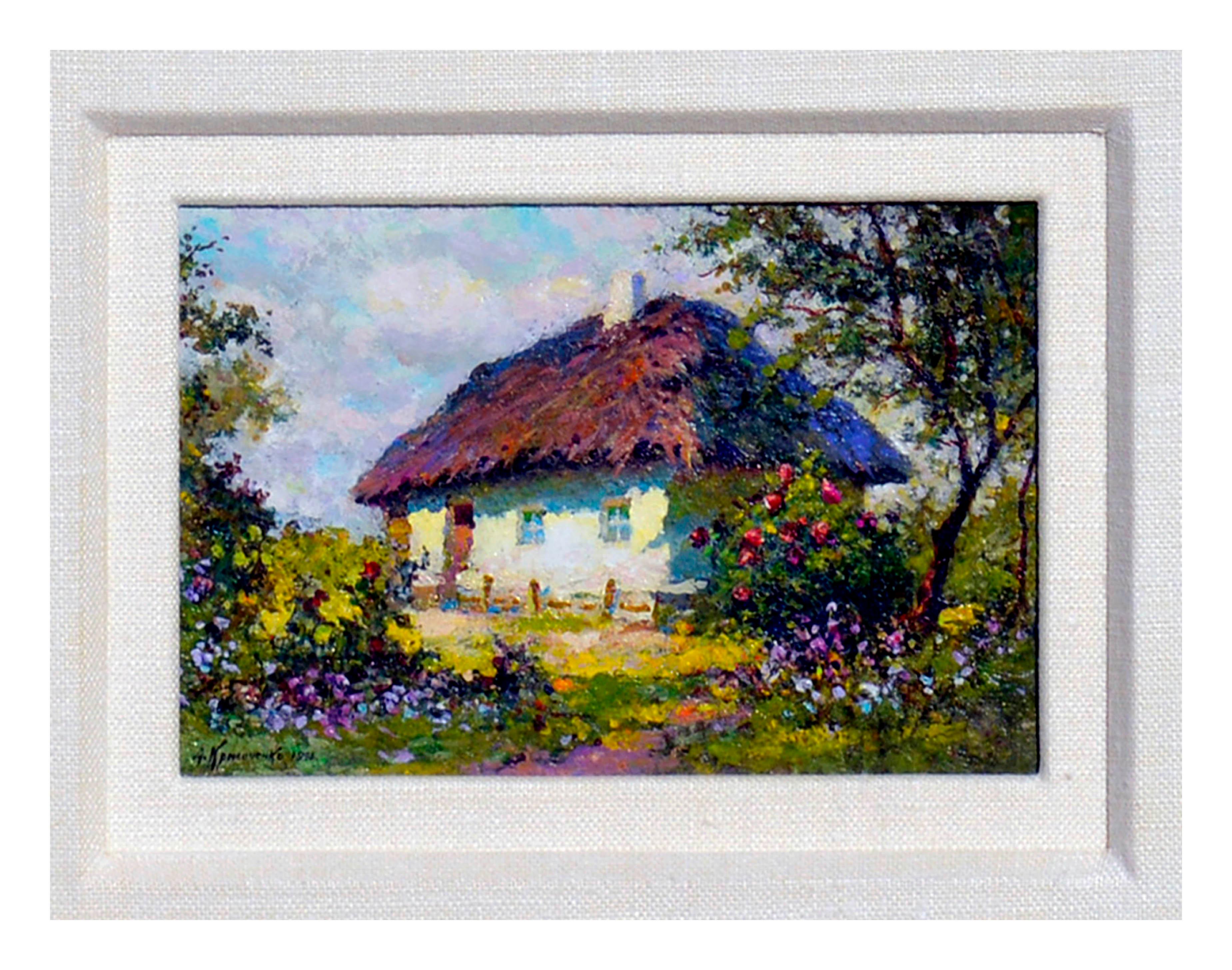 spring cottage painting