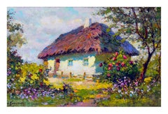 Paysage de cottage de printemps