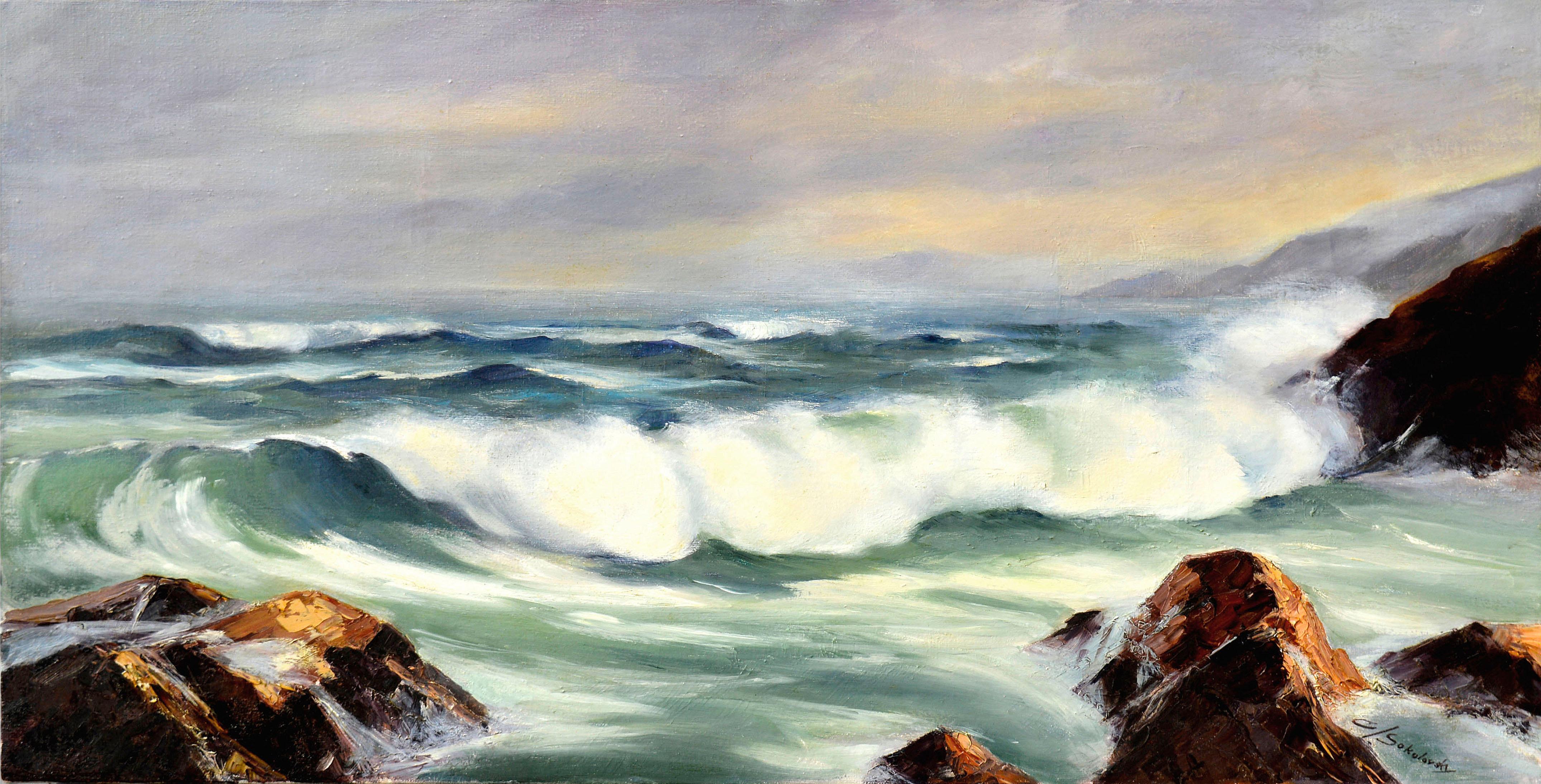 C. Sokolovosky Landscape Painting - Davenport Seascape