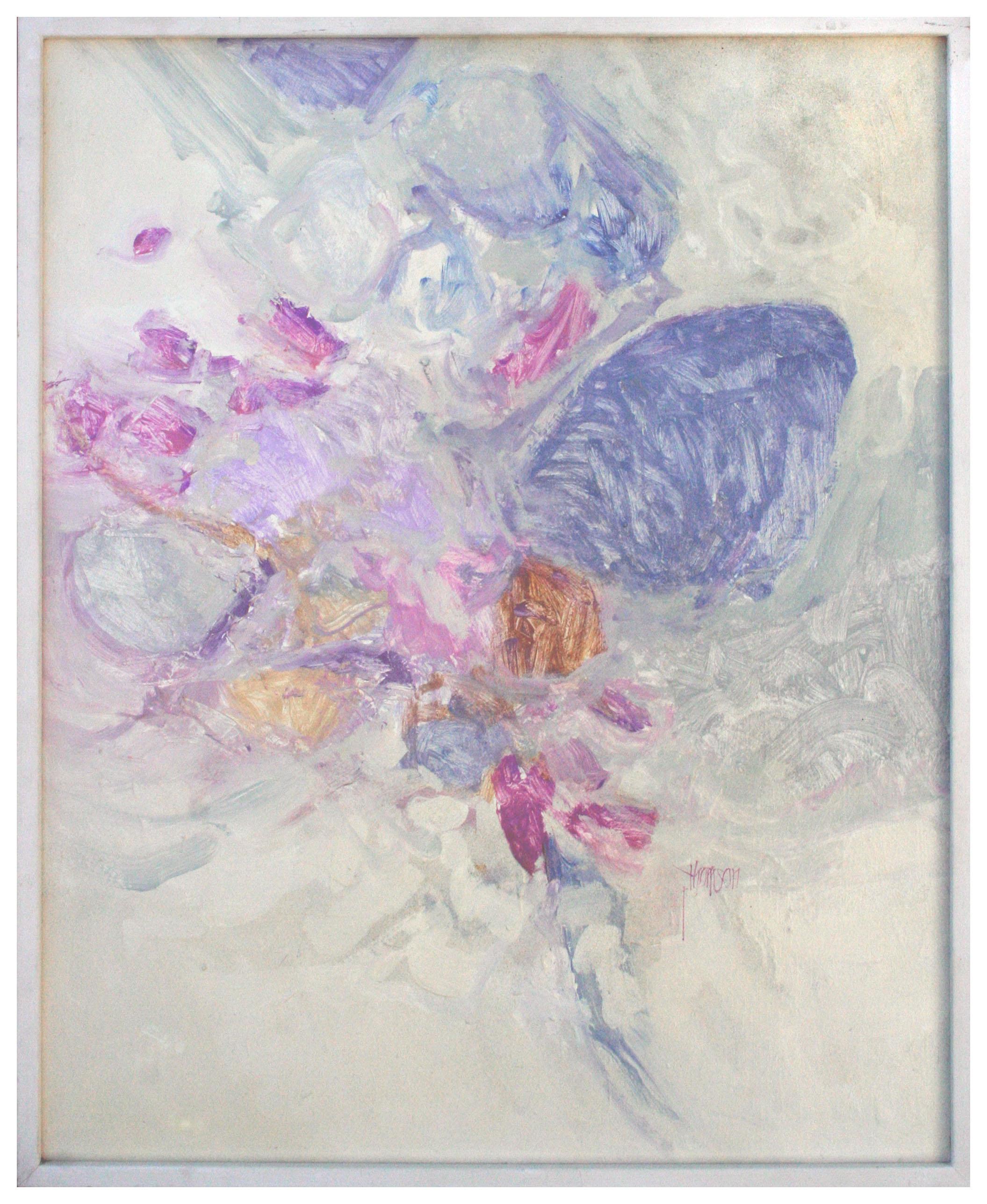 Abstract Painting di John Thompson - "Lovender" - 1979, olio espressionista astratto su masonite
