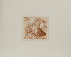 "Ofort / Instantly", Miniature Abstract Expressionist Russian Etching 