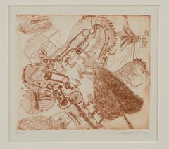 "Ofort / Instantly", Miniature Abstract Expressionist Russian Etching