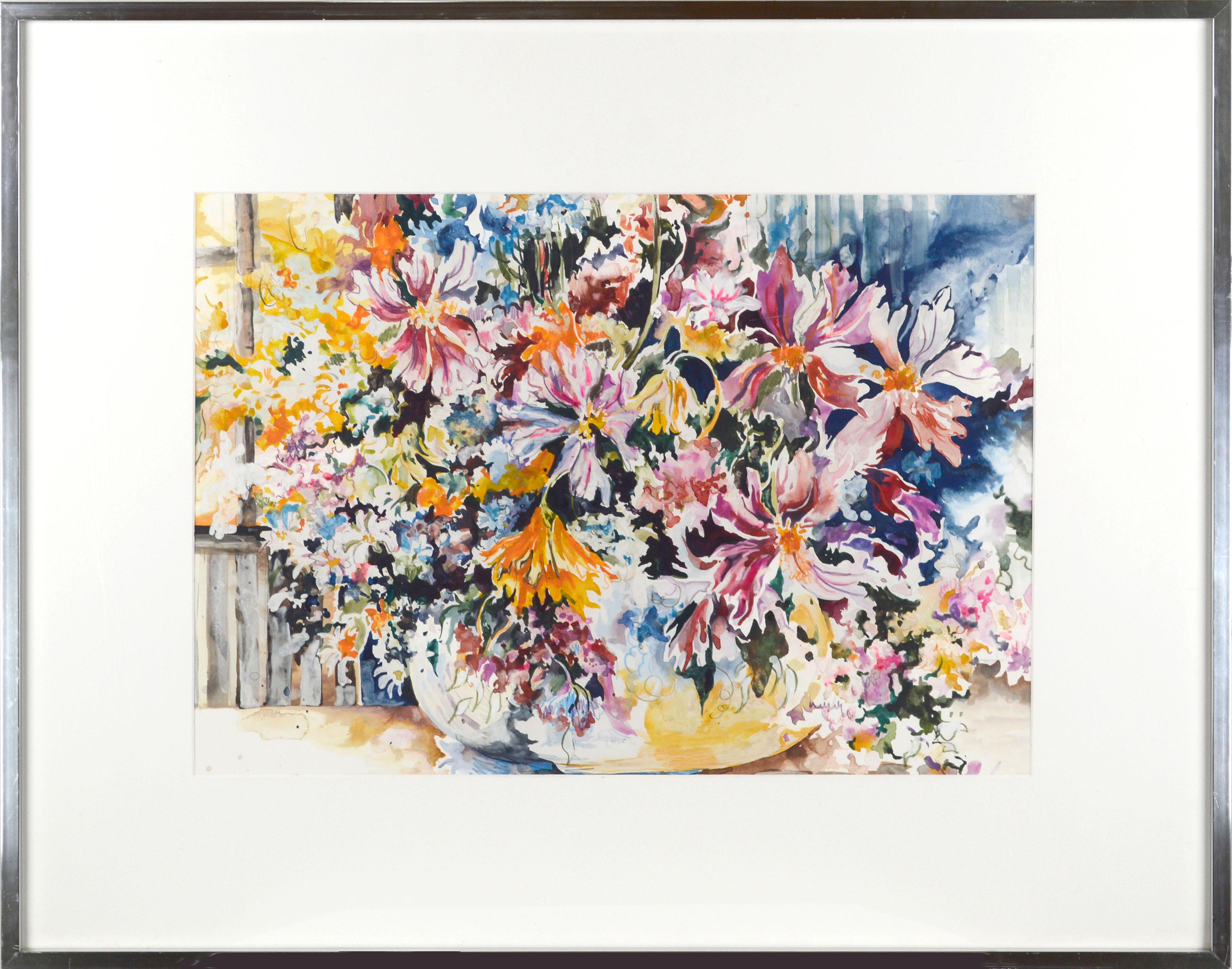 Spring Bouquet, Large-Scale Floral Watercolor Still Life 
