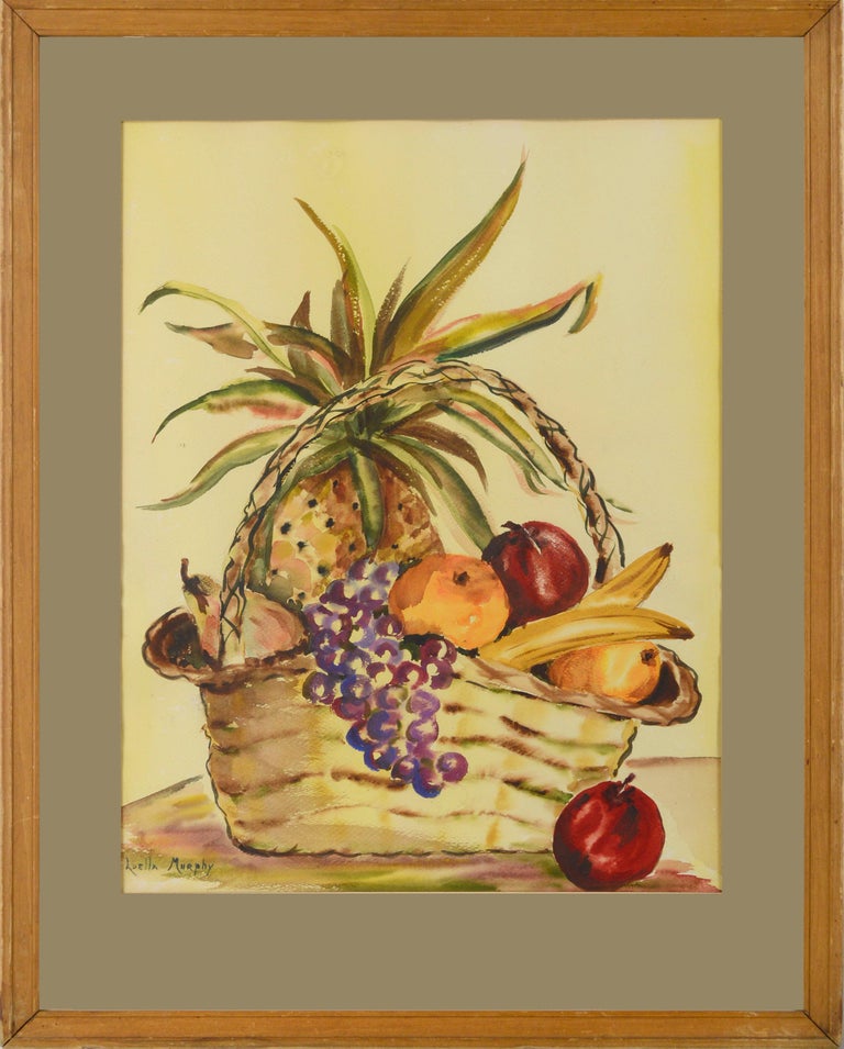 Mid Century Still-Life --Basket of Fruit - Art by Luella Murphy