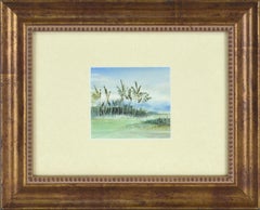 Palm Trees, Miniature Watercolor Tropical Landscape