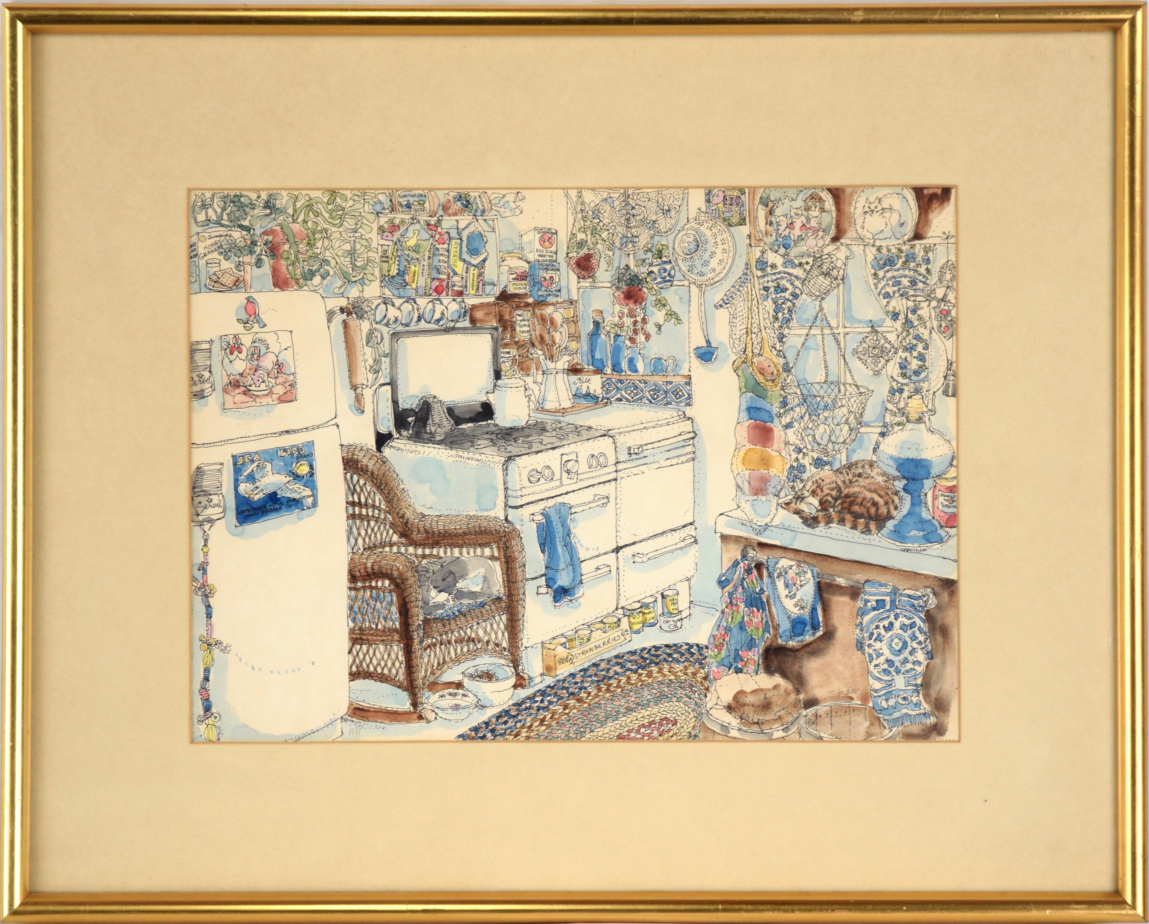Cucina accogliente con gatti