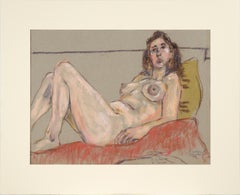"Danielle" Nude Figurative Drawing in Pastel on Paper