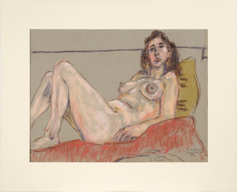 Albert L. Hutson Figurative Art - "Danielle" Nude Figurative Drawing in Pastel on Paper