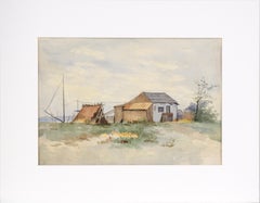 Whalers Shack on the Northern California Coast - Watercolor Seascape 